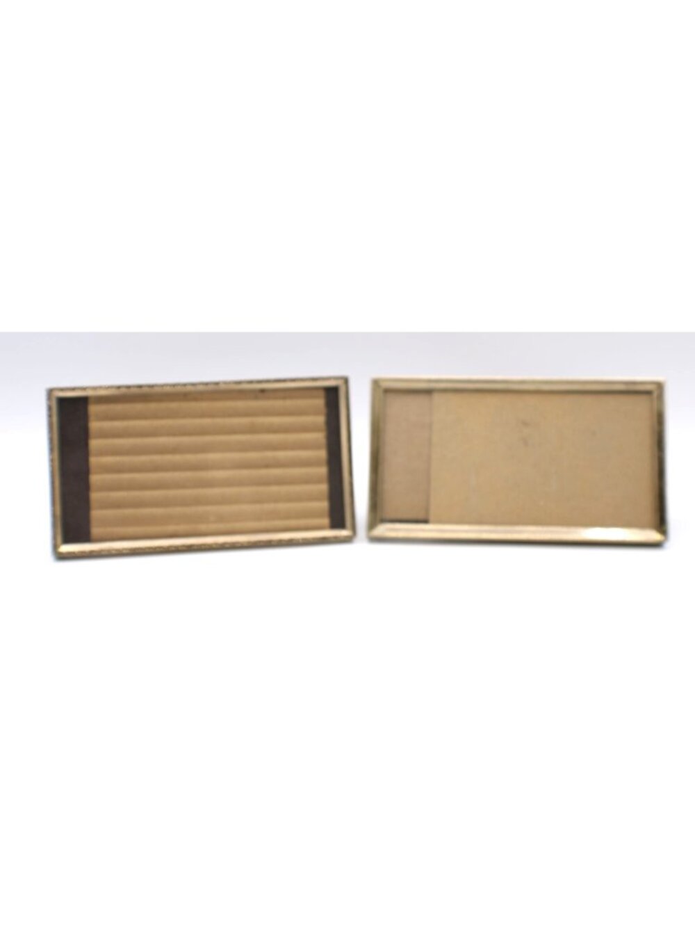 Vtg Pair Etched Brass Decorative Picture Frames Landscape Orient Tabletop 3.5x6"